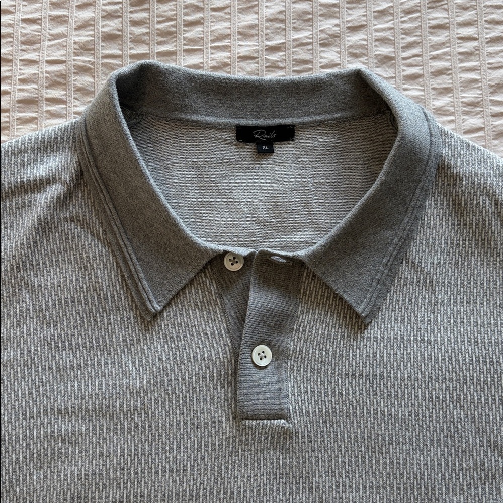 Rails Greenwich sweater, Gray Casual Button Down Shirt